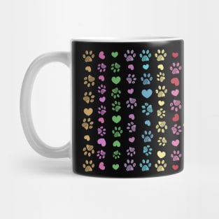 Rainbow colored paw prints Mug